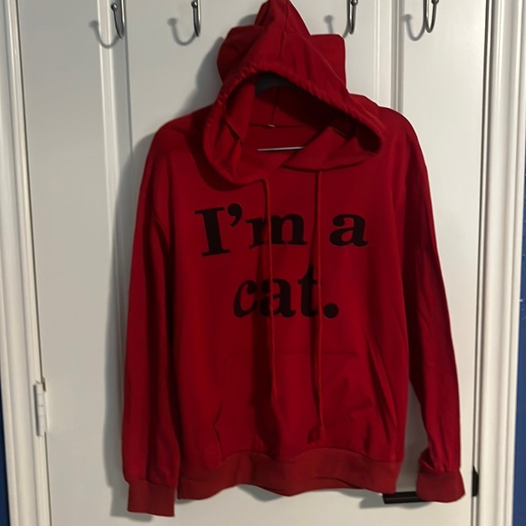 Tops - I’m a cat hoodie in red size XL
